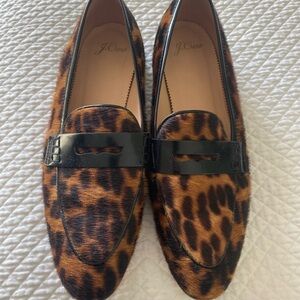 J Crew Calf hair loafers